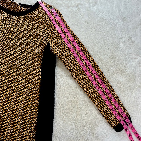 TALBOTS Basketweave Sweater M Petite Open Knit Cotton Navy Camel Neutral Classic - Picture 9 of 17